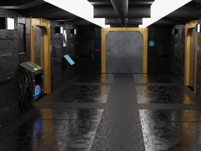 Sci-fi Spaceship Interior 3D model purchase