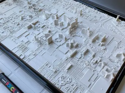 3D Las Vegas 3D Map City Art Landmark Las Vegas Skyline 3D print model