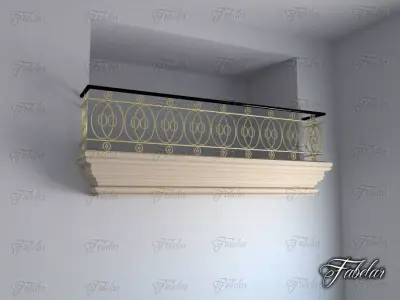 Balcony with ornamental railing Free 3D model