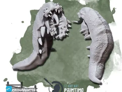 Larvae two plastic monsters 3D model