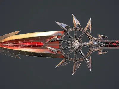 Combat Staff 2 3D Model Low-poly 3D model