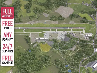 Turku - 3D Airport Low-poly 3D model