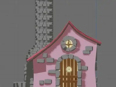 Pixie House With Mushrooms 3D model