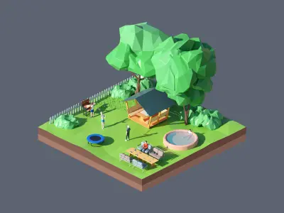 land 61A Low-poly 3D model