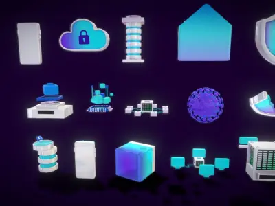 3D Button Collections7 Low-poly 3D model