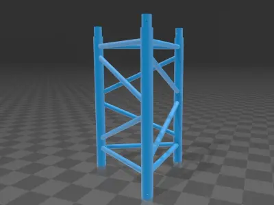 Triangular Truss Straight Segment 3D model