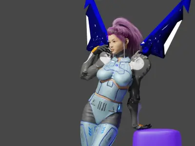 Juli the Sci Fi Character Low-poly 3D model