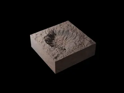 16k Massive Crater Shaped Terrain 3D model and height map 3D model