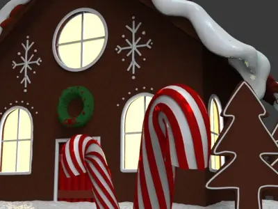 Gingerbread house 3D print model