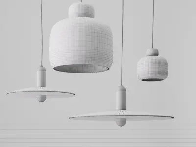 Lu and Stone Lamp by Woud 3D model