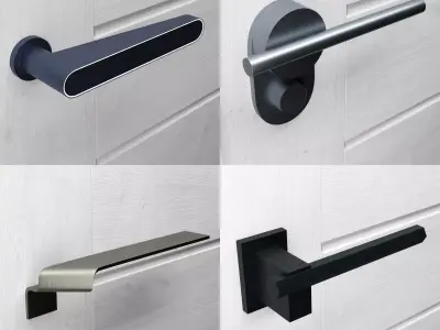 Door handles collection set 3 3D model