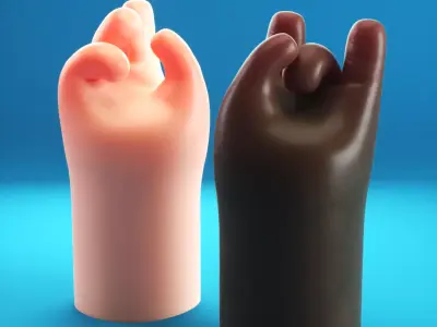 Cartoon Hand Low-poly 3D model