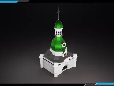 Building Architecture Element Textured Base Mesh 09 Low-poly 3D model