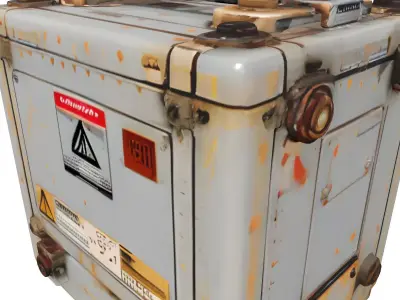 Rusty Industrial Power Unit Box Low-poly 3D model