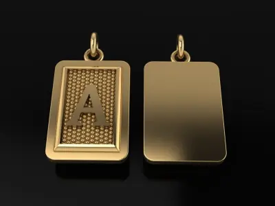 Antique Vintage Style Box Rectangle Letter Frame Pendant STYLE 4 3D print model