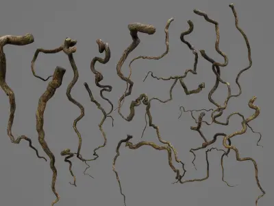  Twig Tree Roots PBR 