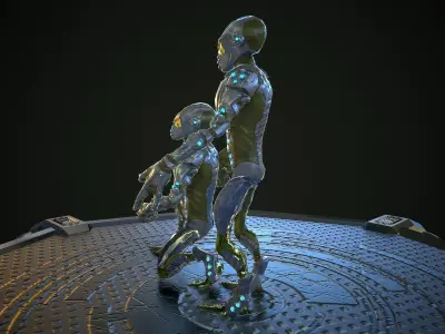 Alien Lowpoly rigged Low-poly 3D model