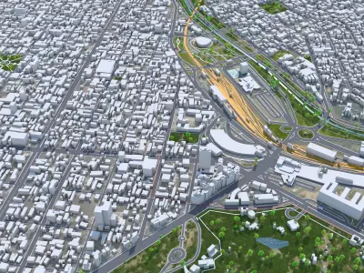 Cordoba Argentina 35km AI Low-poly 3D model