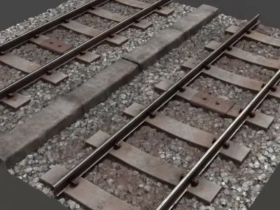 Railroad Tracks 3D model