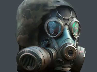 Gas mask helmet 3d model military combat Low-poly Low-poly 3D model