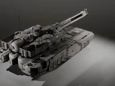 Hover Tank Low-poly 3D model