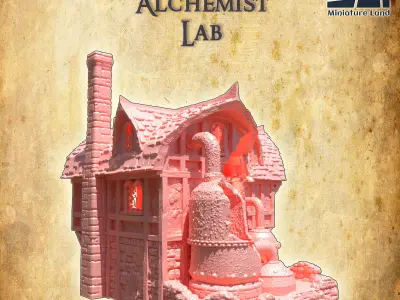 Abandoned Alchemist Lab Tabletop Terrain 28 mm 3D print model