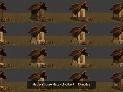 Medieval house Mega collection 5 3D Model Pack