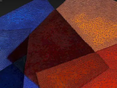 Carpet pile of different colored squares 3D model