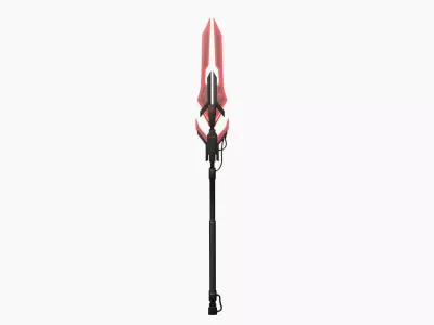 SciFi War Spear A04 Black Red - Character Design Fashion Low-poly 3D model