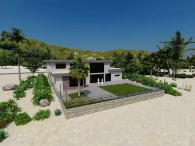 Casa Scene- Beach villa-modern house 3D model