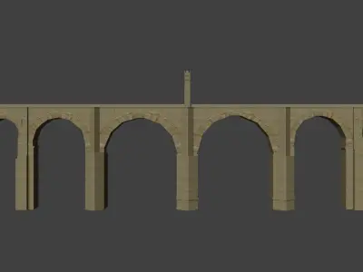 Low-poly Roman Stone Bridge Low-poly 3D model