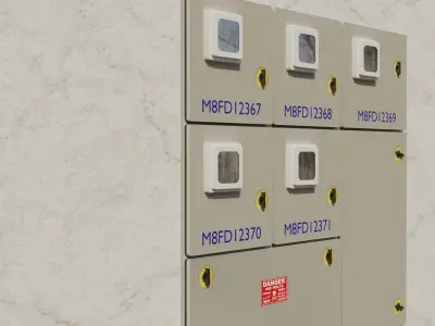 Electrical Meter Board Low-poly 3D model 3D model