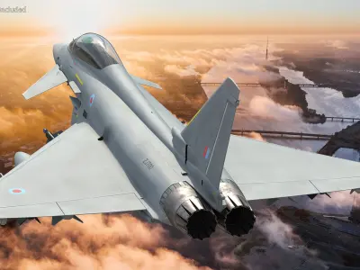  Multirole Fighter Eurofighter Typhoon Rigged for Cinema 4D 
