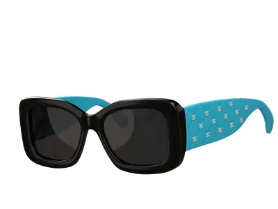 Acetate 5483 Rectangle Sunglasses  Low-poly 3D model