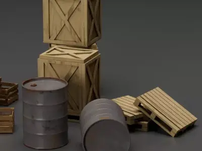 Construction KItBash Low-poly 3D model