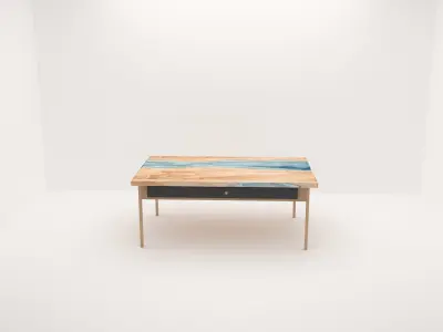 wooden table  Free low-poly 3D model