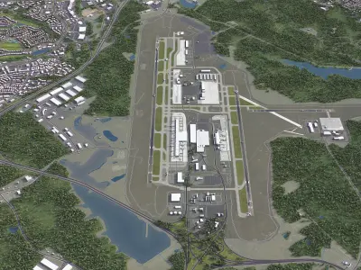 Raleigh Airport Low-poly 3D model