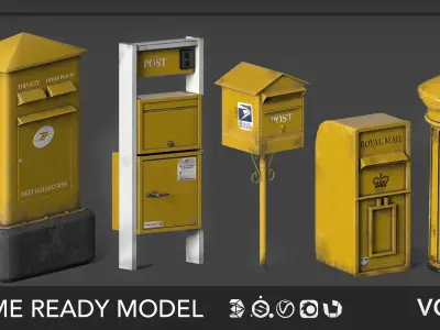 10 Mail Box Low-poly 3D model