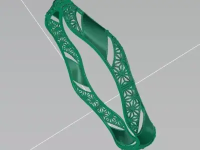 1528 Interwoven Harmony Bangle 61MM-11gm 3D print model