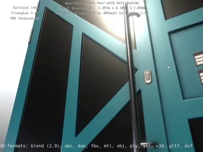 Apartment Block Door with Bell System Low-poly 3D model