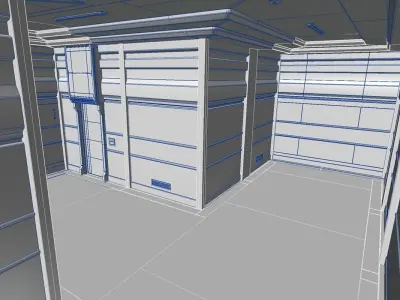 Modular Sci Fi Lab Corridor Low-poly 3D model