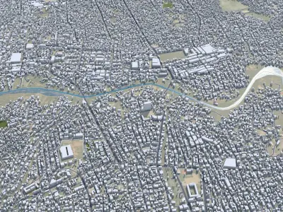 Hargeisa Somalia 30km AI Low-poly 3D model