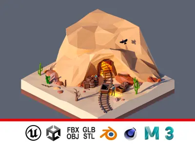 land 46A Low-poly 3D model
