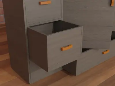 Cabinet wooden design 3D model
