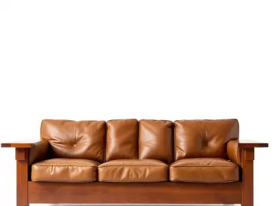 Brown Leather Sofa model pack Low-poly 3D model