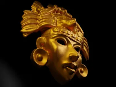 Aztec Cosplay Face Mask 3D print model