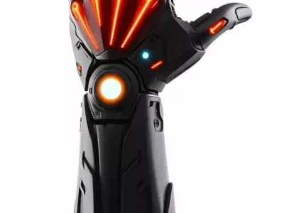 Futuristic Cybernetic Glove model pack with LED Accents Low-poly 3D model