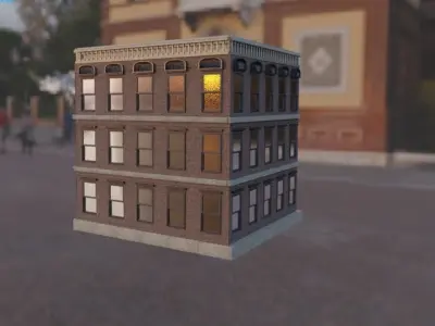 black friday city building 3d by cyberalex NEW YEAR SALE Free low-poly 3D model