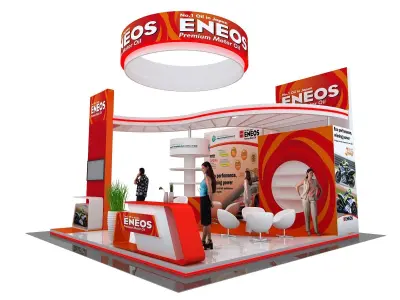 6x6 exhibition stand 1 side closed 3D model