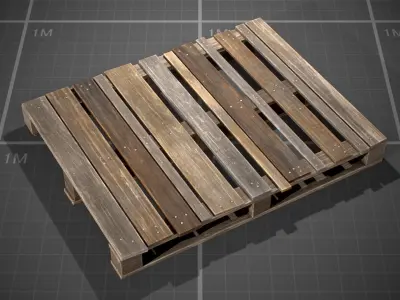Wooden Pallets Low-poly 3D model